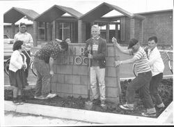 Children digging in front of John Reed School, Rohnert Park, California, 1964