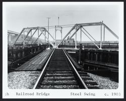 Steel swing railroad bridge