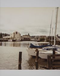 View across the Petaluma River turning basin, Petaluma, California, October 1981