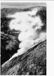 Looking down the canyon, "The Geysers," Sonoma County, California--Northwestern Pacific R.R