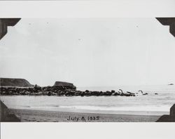 Destruction of the jetty at the mouth of the Russian River at Jenner, California, July 8, 1935