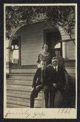 Family group portrait of Drakes and Swanets at the Drake residence, 431 Tenth Street, Santa Rosa, California, 1921
