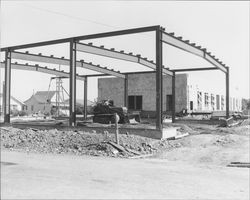 Erecting the new Argus Courier building, Petaluma, California, 1966