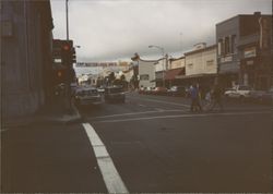 Looking northeast up Petaluma Boulevard at Western Avenue, Petaluma, California, April, 1990