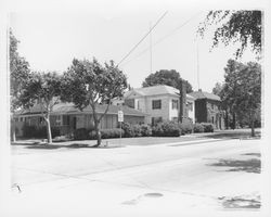 Brown Court and D Street intersection, Petaluma, California, 1955