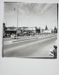 Cloverdale High School band in a Cloverdale, California, parade, 1978