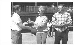 Petaluma Mayor Helen Putnam at the Old Adobe Days Fiesta, Petaluma, California, August 1967