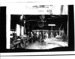 Interior view of the Novelty Iron Works and Foundry, Petaluma, California, 1907