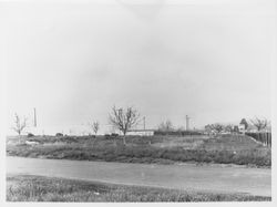 Rear of Santa Rosa Speedway grandstands off Russell Avenue at Mendocino Avenue (Highway 101) in Santa Rosa, California, 1959