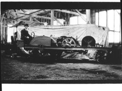 F J D driving tractor from Henry Iron Works of Sunnyvale, Petaluma, California(?), 1911