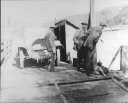 Unloading a car from the Willow Creek Ferry