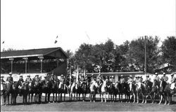 California Centaurs mounted junior drill team at the October Convention in Stockton, California, 1947