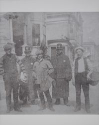 Eugene Moore Weaver with friends and policemen in an unidentified city--possibly New York City--during the 1920s