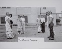 Georgina M. Volkerts joins the country dancers at Petaluma High School, 1930s