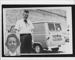 Redwood Cleaners truck, Petaluma, California, 1958