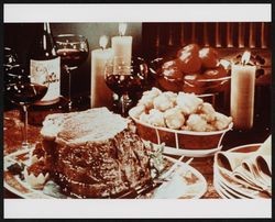 Bottles of California wine in table setting