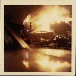 Golden Eagle Milling Company warehouse fire in Petaluma, California on July 4, 1967