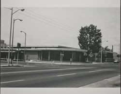 Corner view of Santa Rosa Central Library, Third Street and D Street, Santa Rosa, California, about 1970