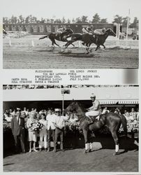 Photo finish and Winner's Circle for the Ray Lavelle Purse at the Sonoma County Fair Racetrack, Santa Rosa, California