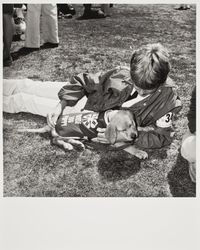 Teenager with guide dog puppy at the Sonoma County Fair, Santa Rosa, California