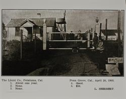 Lloyd gate at the farm of L. Herbert in Penngrove, California, as shown in the Lloyd Co. catalog for 1912