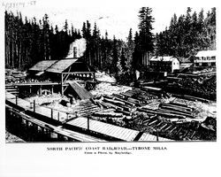 North Pacific Coast Railroad, Tyrons Mill drawing made from a photo by Muybridge