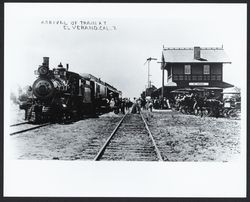 Arrival of train at El Verano, California