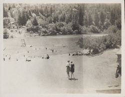 Guernewood Park beach with swimmers