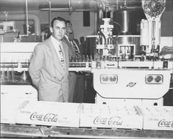 Dignitaries at the Coca Cola Bottling Company of Petaluma and Sonoma, Petaluma, California, about 1940