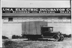 Truckload of lumber at the Petaluma Electric Incubator Company