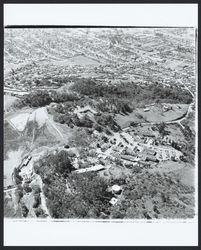 Aerial view of County Hospital area, Santa Rosa, California, 1970