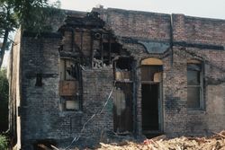 Furusho Bros. apple packing house being torn down, August 1990