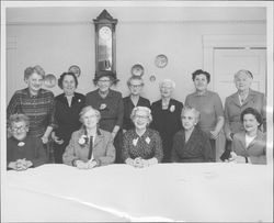 Reunion of pre-1937 Petaluma teachers, Petaluma, California, 1957