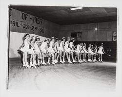 Young female skaters with magic wands in the Skating Revue of 1957, Santa Rosa, California, April, 1957