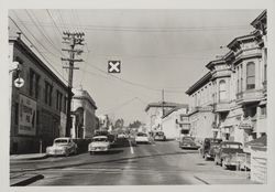 Looking west on Washington Street just west of the bridge, Petaluma