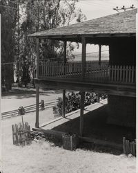 Side view of Petaluma Vallejo Adobe, 3325 Adobe Road, Petaluma, California, 1970s