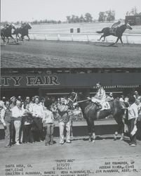 Photo finish and Winner's Circle for the Elie Destruel Purse at the Sonoma County Fair Racetrack, Santa Rosa, California