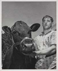 James Moreda and Angus at the Sonoma County Fair, Santa Rosa, California, July 18, 1964