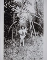 Cathleen J. Volkerts on a swing, Petaluma, California, May 17, 1938