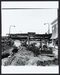 Steel frame construction at Santa Rosa Plaza, Santa Rosa, California, 1981