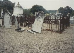 Tombstones of Thomas Scott, Mary G. Scott and Antonio T. Scott, Calvary Cemetery, Petaluma, California, August 1991