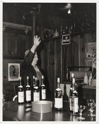 Isabel Haigh in the tasting room at Simi Winery, Healdsburg, California, about 1952