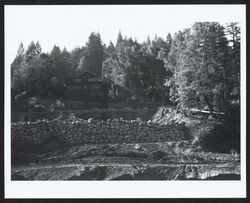 Building a retaining wall along the Russian River