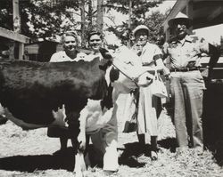 King family with polled Hereford at the Sonoma County Fair, Santa Rosa, California