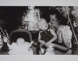 Georgina M. Evans with her daughters in Petaluma, California, 1944