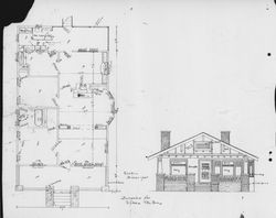 Architectural drawings of a Santa Rosa bungalow prepared for T. Shea, about 1921