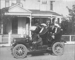 E.W.M. and family parked in front of their home at 210 West Street, Petaluma, Calif, about 1918