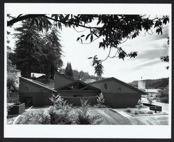 Exterior of the library in Guerneville, California, about 1980