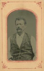 Portrait of an unidentified man with a mustache and wearing a vest