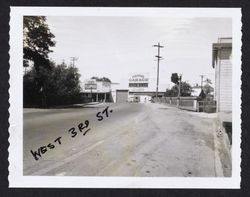 West Third Street, Santa Rosa, California, looking west at bridge to Roberts Ave. in 1966